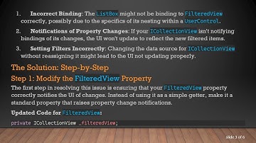 Solving the ListBox Binding Issue with ICollectionView in WPF