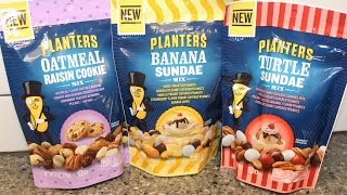 This is a taste test/review of the new planters oatmeal raisin cookie
mix, banana sundae mix and turtle mix. they were $2.94 each at
walmart. oatm...