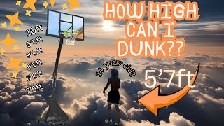 HOW HIGH CAN I DUNK AS A 5’7 14 YEAR OLD??? Pt 2