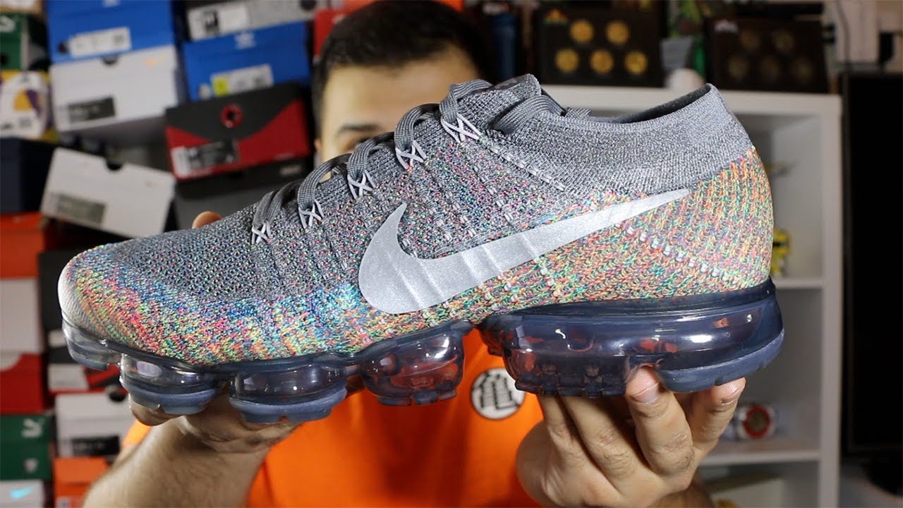 nike air vapormax flyknit grey multicolor