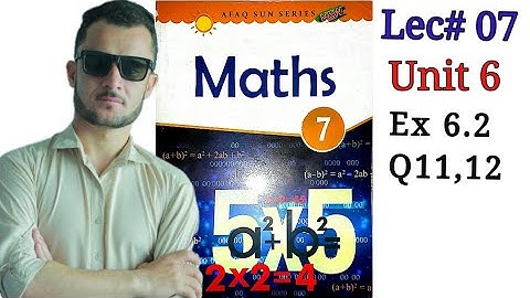 7th math unit 6 ex 6.2 Q11,Q12,Q13 Afaq Sun Series