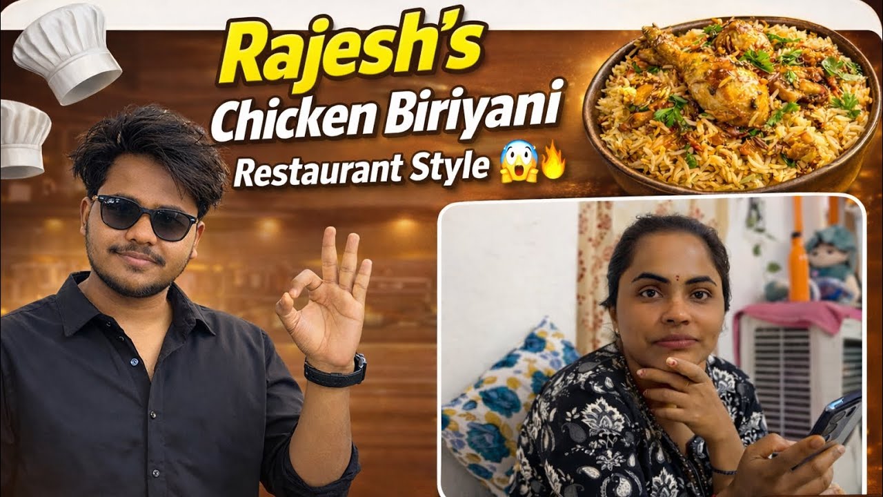 Restaurant taste ni beat chesindaa😱 | Intlo chesina Chicken Dum Biriyani 🍗 | Rajesh & Akka Special 