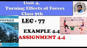 Example and assignment 4.4 class 9 physics kpk textbook board