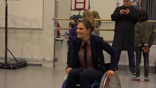 Crown Princess Victoria plays Paralympic basketball in Östersund Crown Princess Victoria plays Paralympic basketball in Östersund