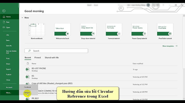 Excel bị lỗi circular reference isnt valid năm 2024