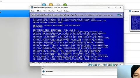 Proses Penginstalasian Sistem Operasi Windows XP(2) Menggunakan Oracle VM VirtualBox(1L)