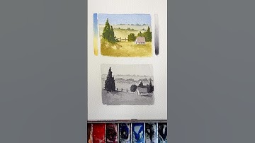 Two tips to help your landscapes look more realistic #watercolortutorial #watercolor