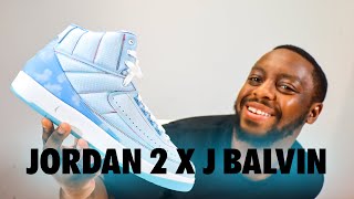 Air Jordan 2 x J Balvin Celestine Blue On Foot Sneaker Review QuickSchopes 394 Schopes DQ7691 419