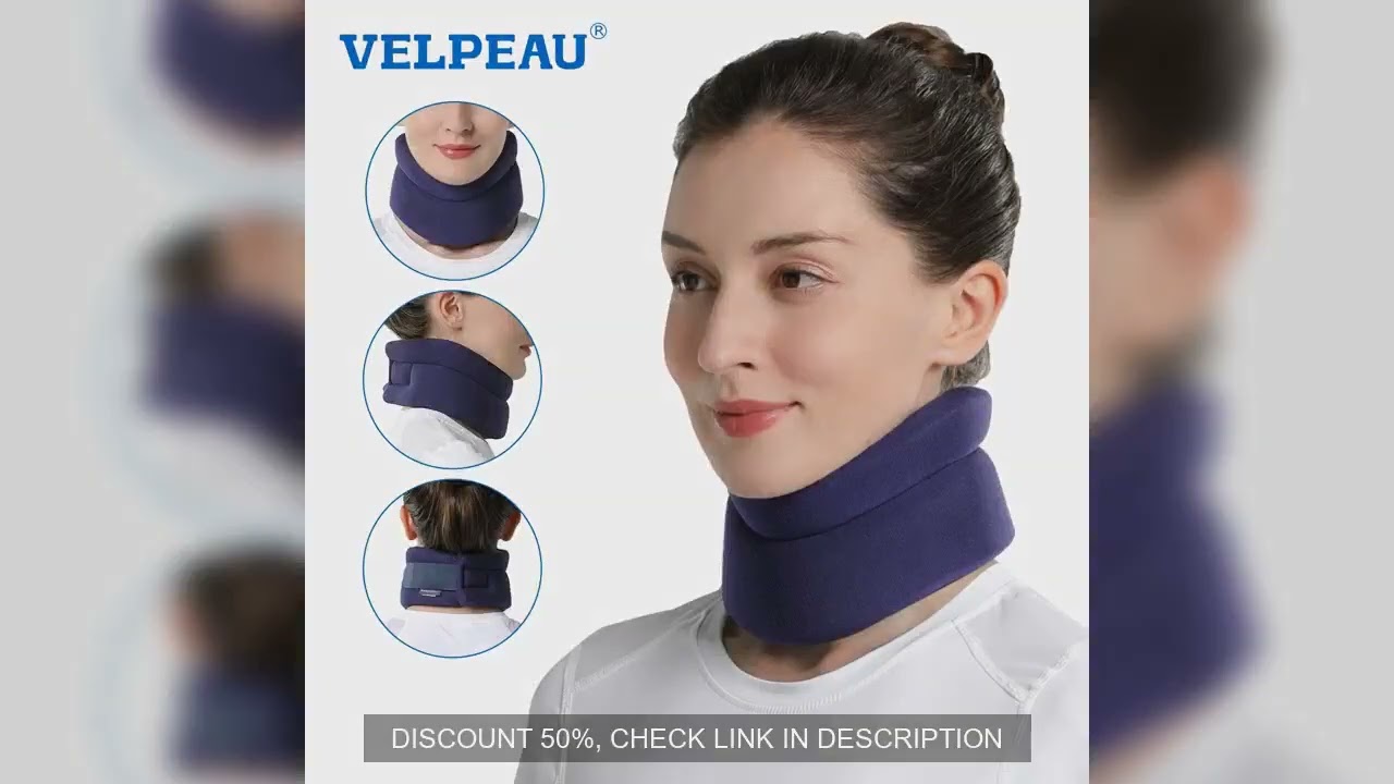 VELPEAU Foam Neck Brace for Correction and Pain Relief, Washable and Adjustable Neck Support Collar