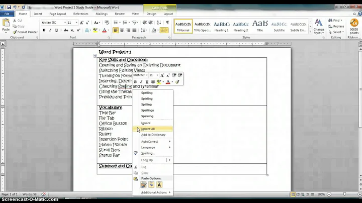 Spell Check and Thesaurus