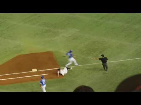 クライマックスシリーズ 1st 第2戦 最後の際どいアウトのシーン