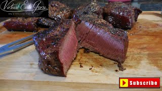 Reverse sear steak with peppercorn sauce - pellet grill