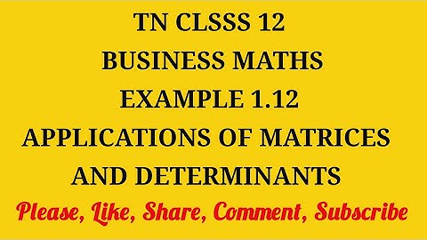 TN 12th Business maths chapter 1 example 1.12