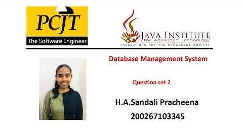 2. Database Management System | Task 02 | 1st Year | Java Institute
