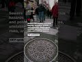 People spotted emerging from NYC manholes