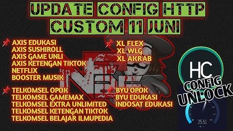 UPDATE CONFIG TERBARU -  XL AKRAB | AXIS EDUKASI | AXIS SUSHIROLL | XL WLG / Flex | TSEL 0P0K DLL