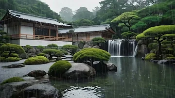 Dive into Serenity With Rain in Japanese Zen Garden🌿 Rain Sound for Sleep, Meditate & Stress Relief