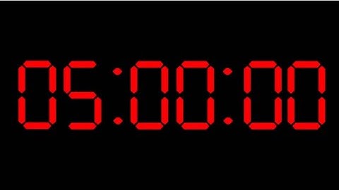 Five Hour Timer - 5 Hour Countdown Timer Alarm Clock with Loud Alarm - Red & Black Retro Digital