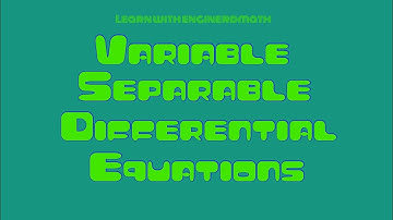 Variable Separable Differential Equations (Tagalog/Filipino Math)