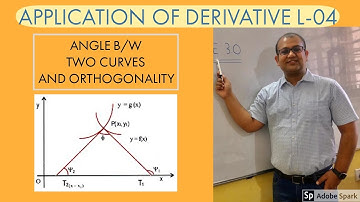 JEE II APPLICATION OF DERIVATIVE L-04 II ANGLE BETWEEN TWO CURVES & ORTHOGONALITY  II