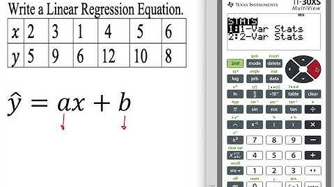 Regression Equation By TI-30 XS Multiview Calculator