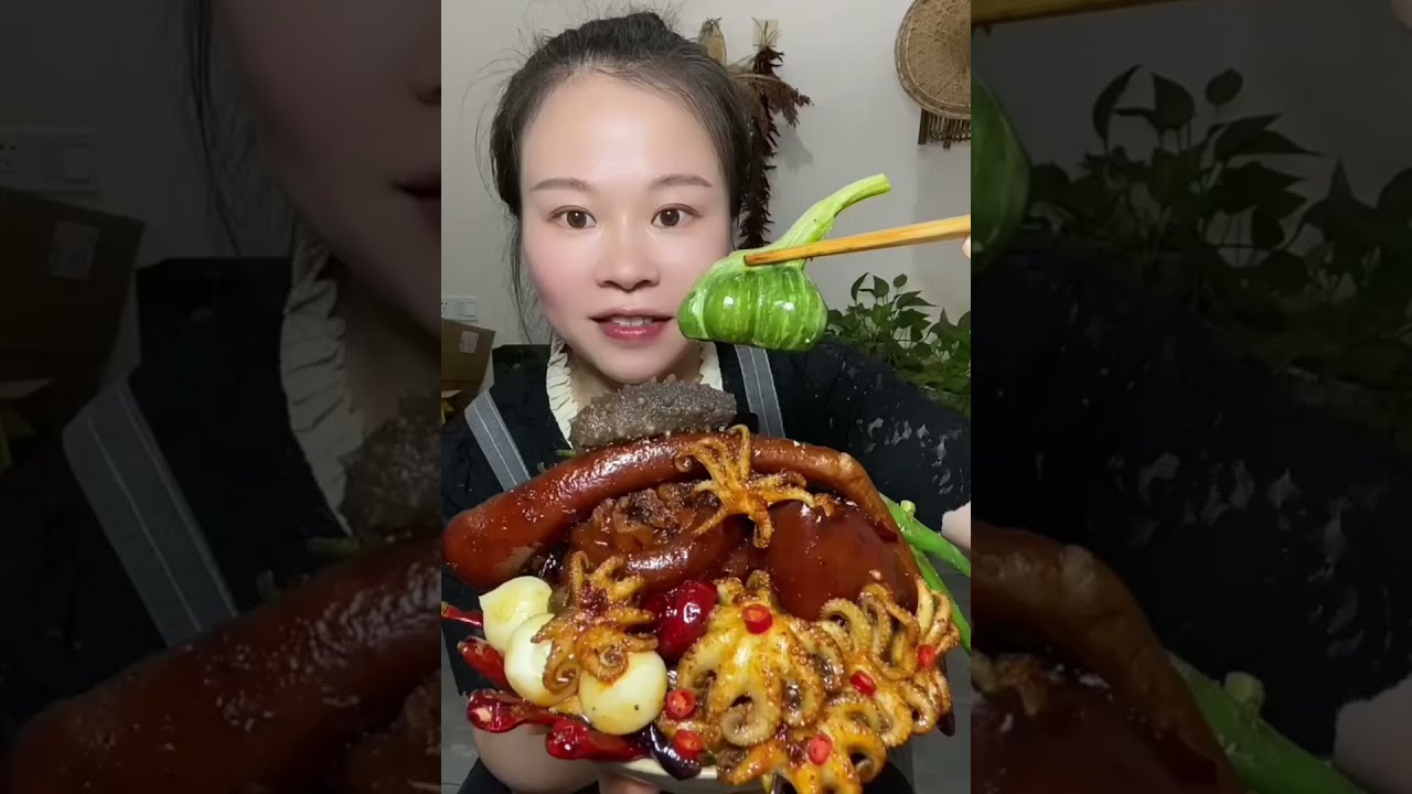 Susu Yummy Spicy Food Mukbang 😋 Eating Braised Pork With Spicy Seafood And Chicken Legs #asmr #food 