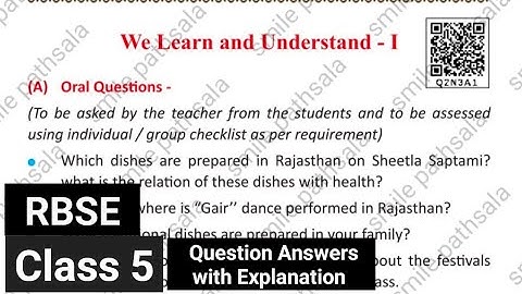RBSE Class 5 Evs we learnt and understand - 1 question and answers with explanation | english medium