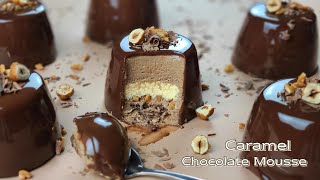 Mini Caramel Almond Chocolate Mousse Cake / Coffee syrup / Recipe / Boone Bake