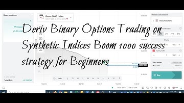 Deriv Binary Options Trading on Synthetic Indices Boom 1000 success strategy for Beginners