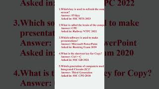 Top 10 computer PYQ | Computer PYQ | SSC CGL,IBPS PO, Railway, CTET, @KDTech-kd92