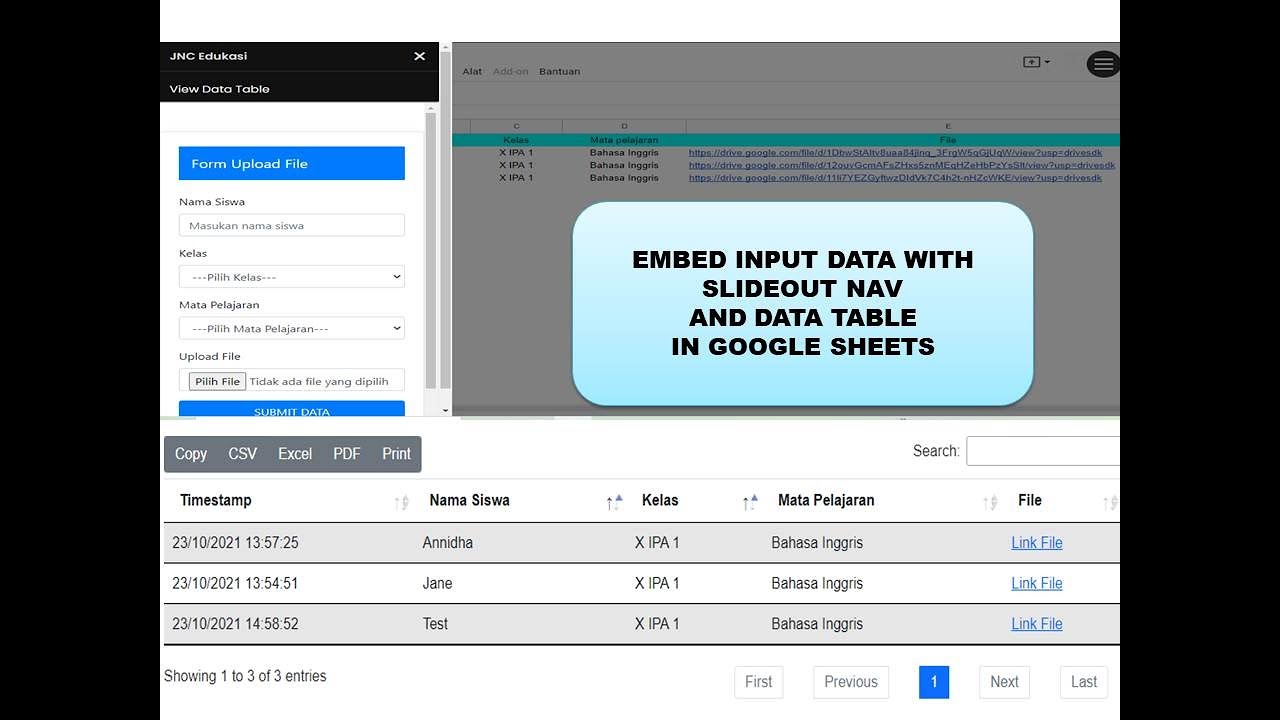 EMBED SLIDEOUT NAVIGATION AND DATA TABLE IN GOOGLE SHEETS YouTube