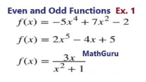Even and Odd Function | Example 1