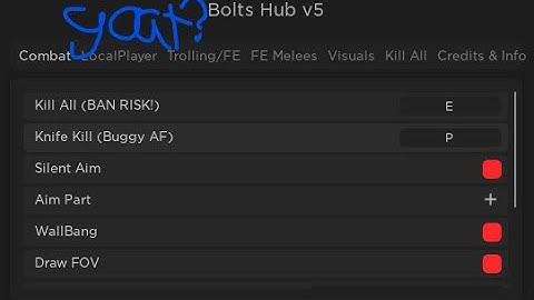 BOLTS HUB V5 GOATED ARSENAL SCRIPT (PASTEBIN) (NO ADS)