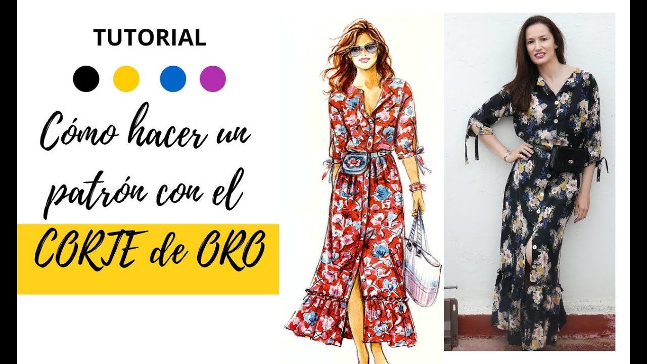Cómo hacer un patrón con el CORTE de ORO. Vestido 175