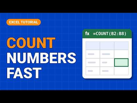 COUNT Function in Excel: Count Numbers Step by Step | Siddam Bharat