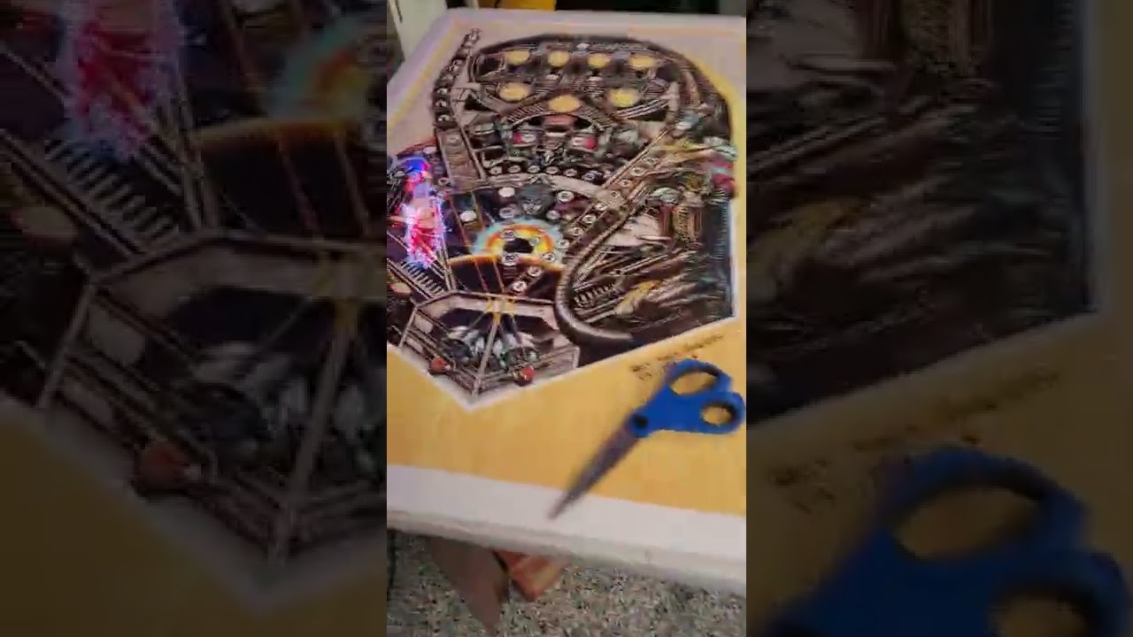 Space Invaders Pinball Playfield Replacement - Preparing the tracing overlay