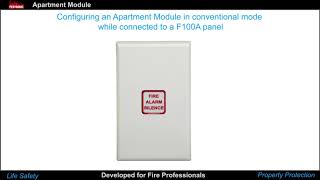 Apartment Module in Conventional Mode - F100A Fire Panel