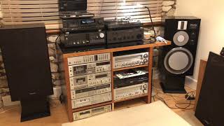 SB-10 Speakers, SU-V6X Amplifier. SL-1900Turntable. Custom Stands.