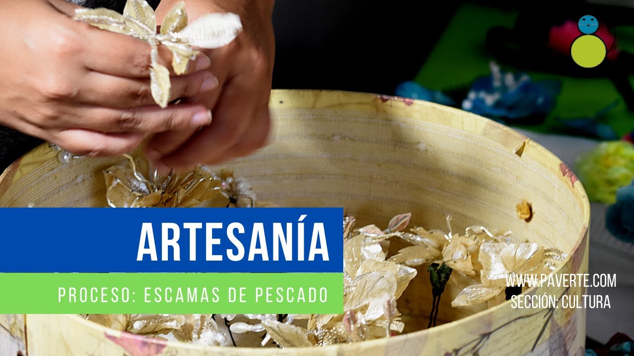 Escamas de pescado, artesanias