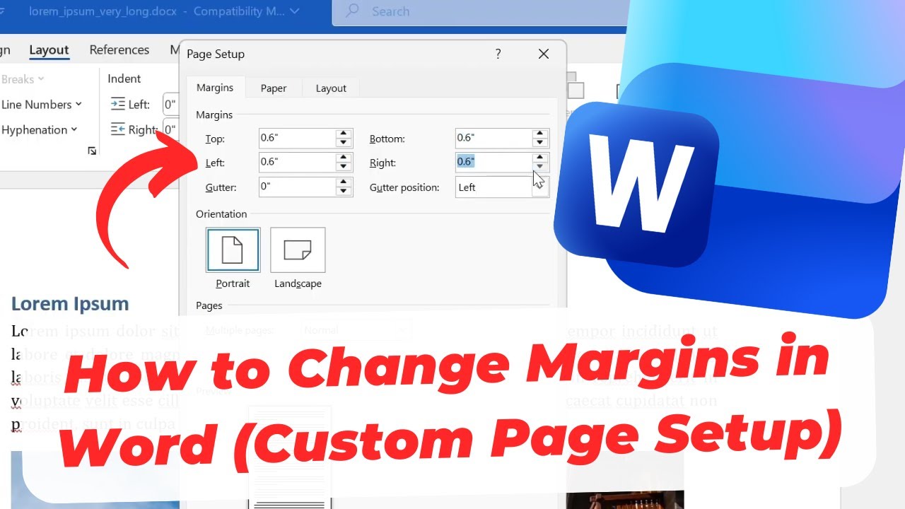 How to Change Margins in Word (Custom Page Setup) - YouTube