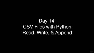 (30 Days of Python) 22-Day 14-CSV Files with Python Read, Write & Append