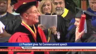 LU President gives 1st Commencement speach