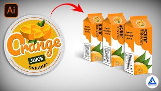 Orange juice packing seal sticker design useing illustrator in Hindi Tutorial