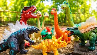Dinosaur Jurassic World Superhero | T-rex, Brachiosaurus, Triceratops, Stego saurs/ Goodzila