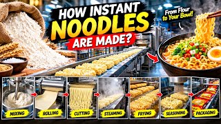 How Are Instant Noodles Made in a Massive Factory 😱