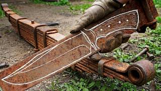 Making BOWIE KNIFE out of Rusty Leaf Spring