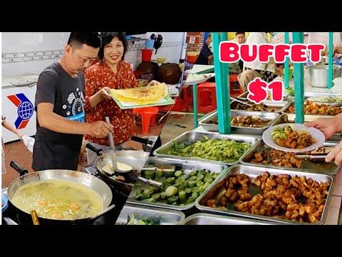 Video Buffet giá đặc biệt 1 đô, bánh xèo gia truyền nổi... - youtube