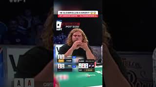 He Makes QUADS and His Opponent is BETTING INTO HIM!? 😲 #wpt #poker #shorts