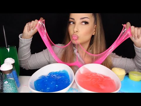 SLIME YEDİM | Yenilebilir Jel Slime, Patlayan Şekerli Simli Slime |EDIBLE SLIME| TÜRKÇE ASMR MUKBANG