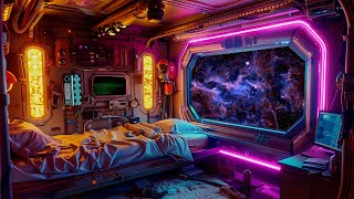 Starship Sleeping Quarters 🛸 Sleep Sounds 10H Space Travel White Noise with Deep🛸 Spaceship Ambience